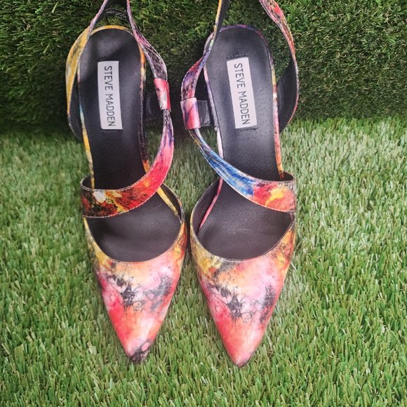 STEVE MADDEN | Fun & Colorful Sling-back Pointy Heels in Excellent Condition - Picture 5 of 5